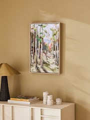 Green Tree Landscape Framed Canvas Wall Art - Image 2 of 6