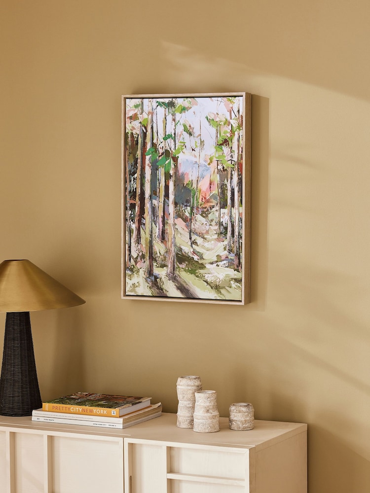 Green Tree Landscape Framed Canvas Wall Art - Image 2 of 6