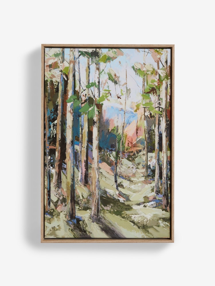Green Tree Landscape Framed Canvas Wall Art - Image 5 of 6