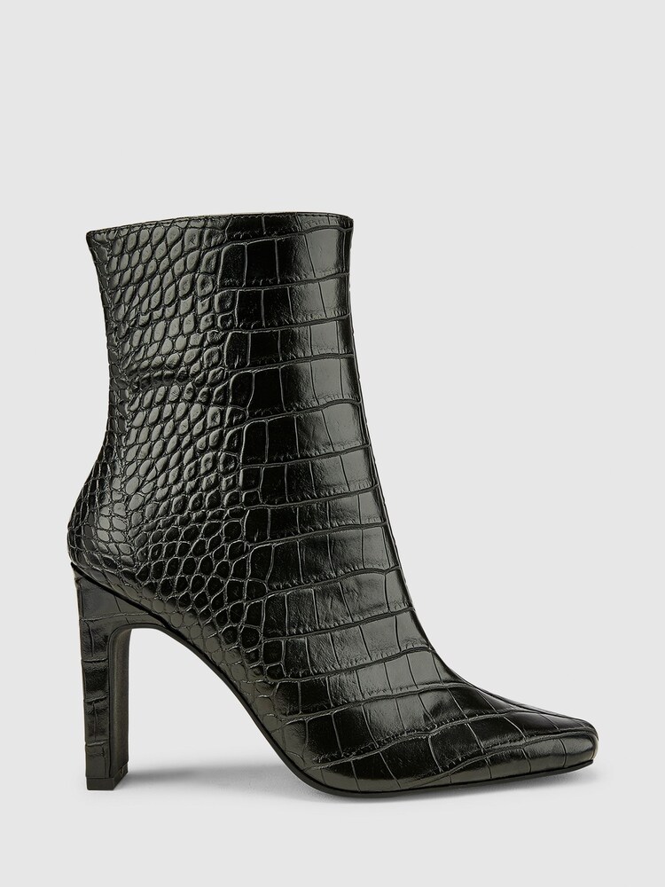 Schwarz - Novo Kochi Stiefeletten mit schmalem Blockabsatz und quadratischer Zehenpartie - Bild 2 von 4 Schwarz - Novo Kochi Stiefeletten mit schmalem Blockabsatz und quadratischer Zehenpartie - Bild 2 von 4