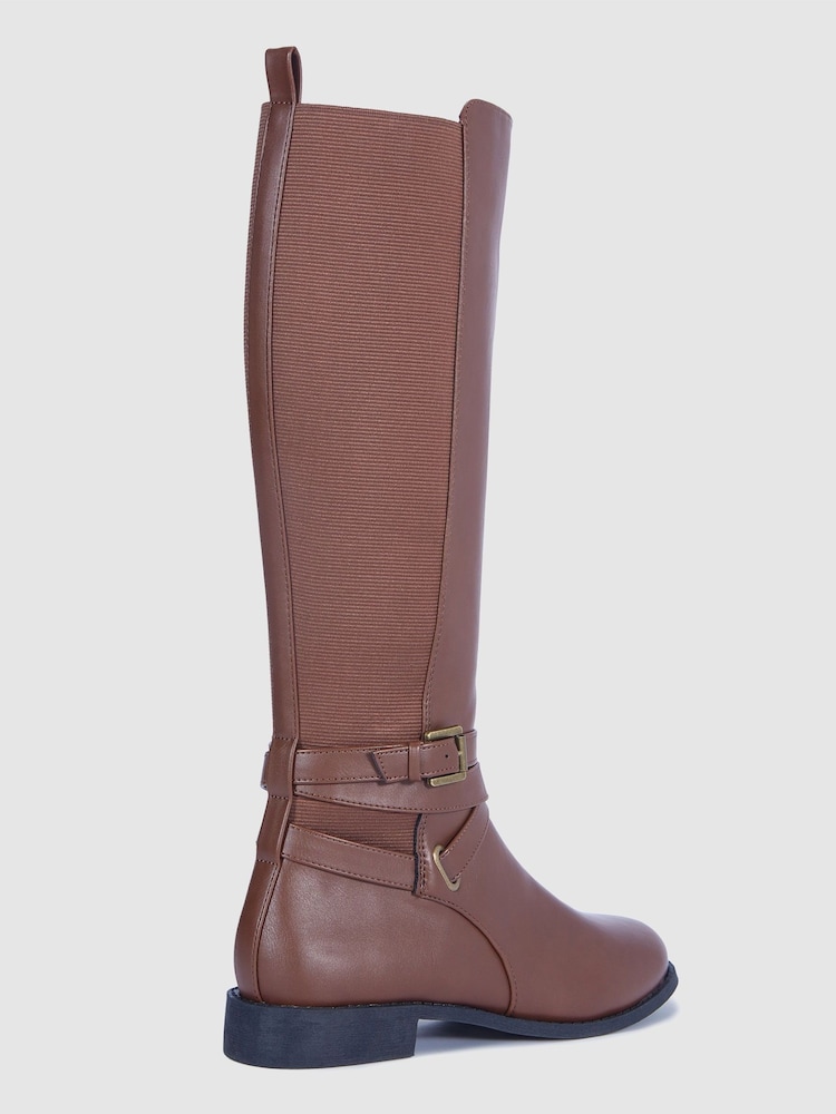 Novo Jadine širok kroj Knee High Buckle Detail Riding gležnjarji - Slika 4 iz 4 Novo Jadine širok kroj Knee High Buckle Detail Riding gležnjarji - Slika 4 iz 4