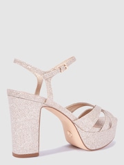 Novo Rose Gold Luella Block Heel Platform Ankle Strap Sandal Heels - Image 4 of 4