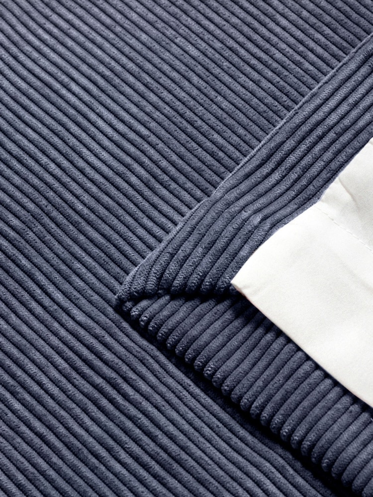 Curtina Blue Cord Eyelet Curtains - Image 4 of 4