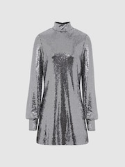 Reiss Silver Ariana Sequin Occasion Top - Image 2 of 7