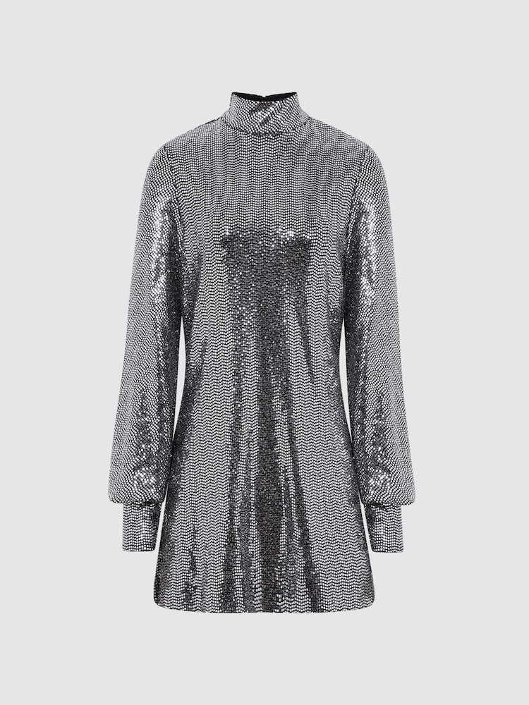 Reiss Silver Ariana Sequin Occasion Top - Image 2 of 7