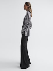 Reiss Silver Ariana Sequin Occasion Top - Image 4 of 7