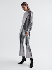 Reiss Silver Ariana Sequin Occasion Top - Image 6 of 7