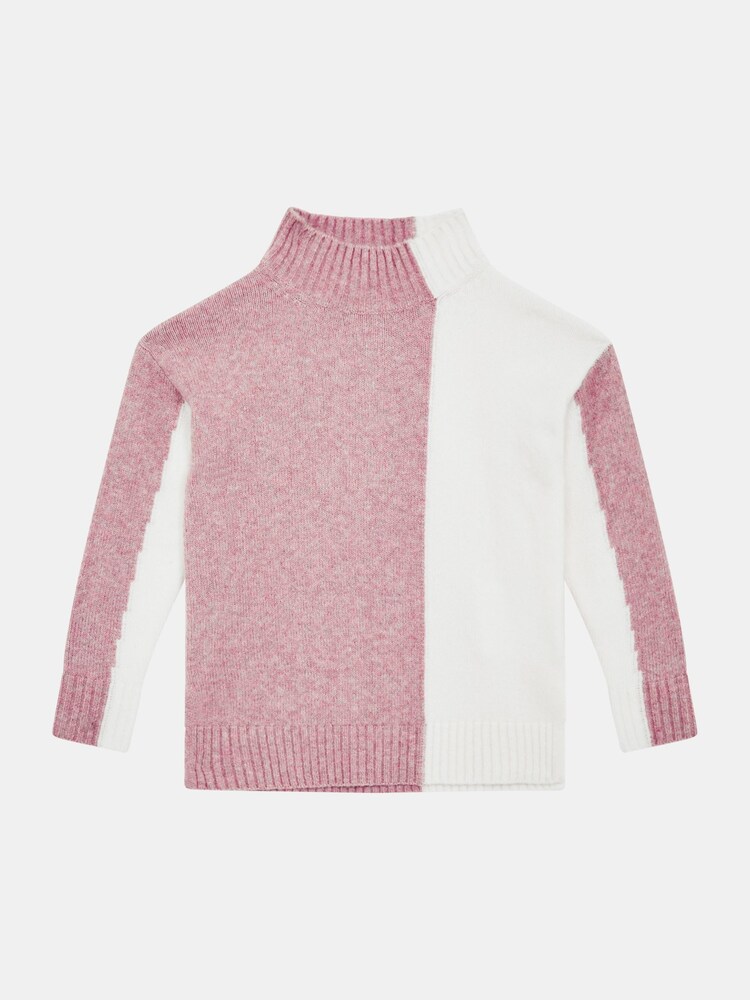 Reiss Pink/White Gaia Junior Colour Block Wool Blend Jumper - Image 2 of 6