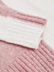 Reiss Pink/White Gaia Junior Colour Block Wool Blend Jumper - Image 6 of 6