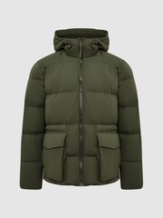 Reiss Khaki Ryder Short Puffer Jacket - Image 2 of 7