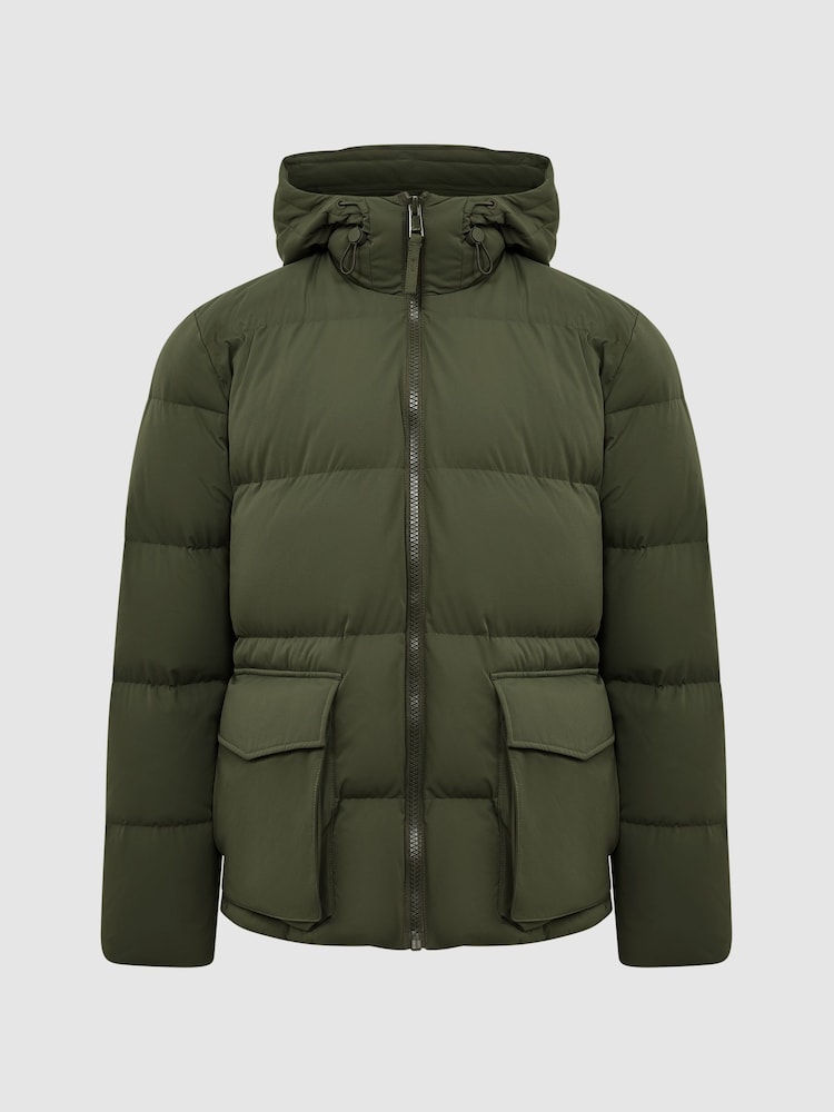 Reiss Khaki Ryder Short Puffer Jacket - Image 2 of 7
