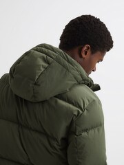 Reiss Khaki Ryder Short Puffer Jacket - Image 6 of 7