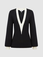 Reiss Talitha Pull en maille à bordure contrastante - Image 2 of 5