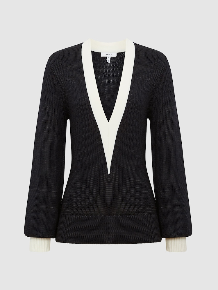 Reiss Talitha Pull en maille à bordure contrastante - Image 2 of 5