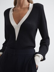 Reiss Talitha Pull en maille à bordure contrastante - Image 4 of 5
