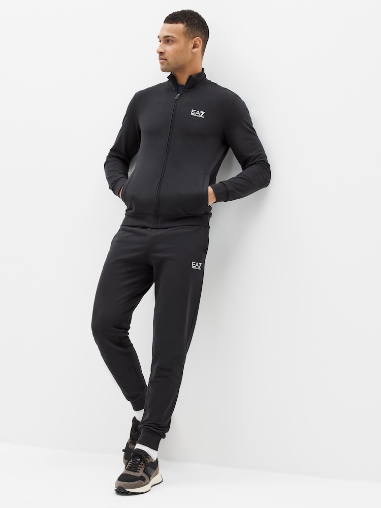 Emporio Armani EA7 Navy Zip 100% Cotton Tracksuit - Image 1 of 8