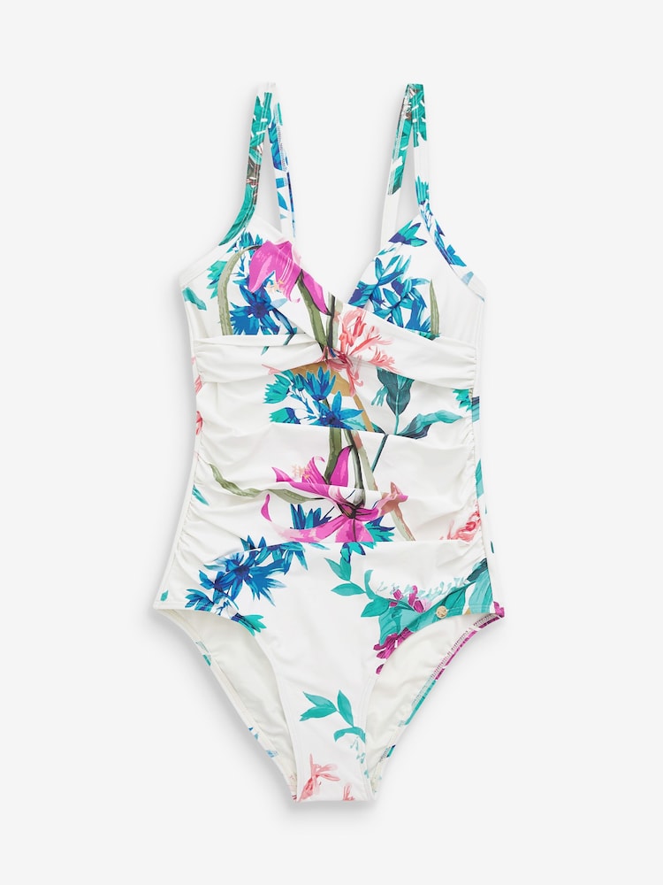 Navy/Floral Tummy Control Swimsuits 2 Pack - Image 2 of 9