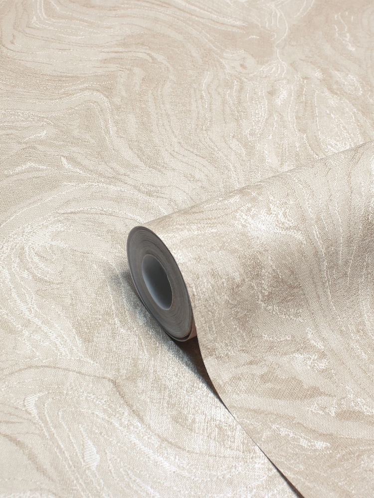 Riva Paoletti Champagne Gold Marble Metallic Vinyl Wallpaper - Image 3 of 3