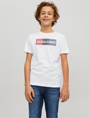 JACK & JONES JUNIOR 100% Cotton Short Sleeve White T-Shirt 2 Pack - Image 6 of 8