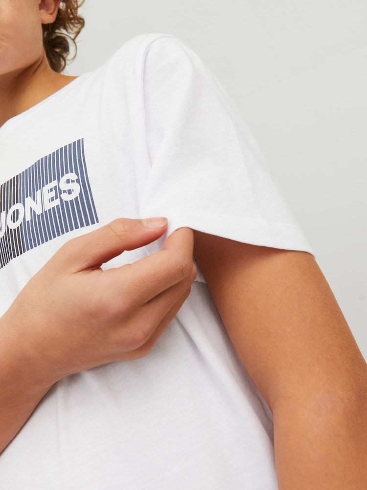 JACK & JONES JUNIOR 100% Cotton Short Sleeve White T-Shirt 2 Pack - Image 8 of 8