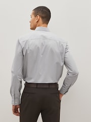 Light Grey Regular Fit Easy Care Single Cuff Shirt - Image 2 of 6