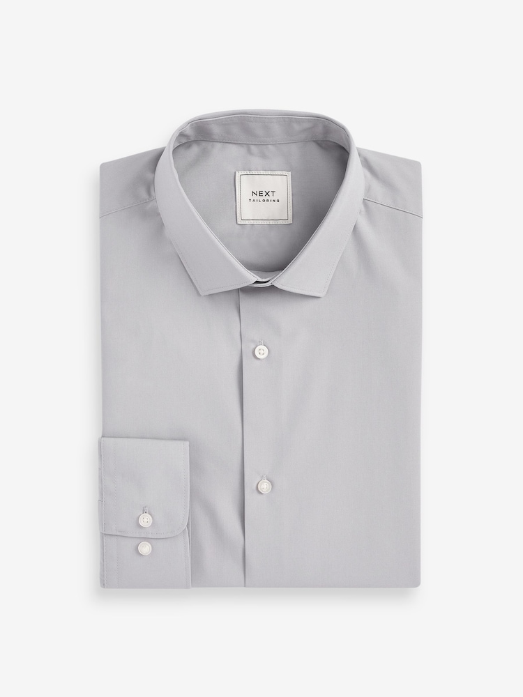 Gris clair - Chemise facile d’entretien à poignets simples - Image 4 of 6