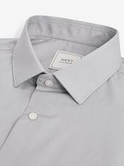 Light Grey Regular Fit Easy Care Single Cuff Shirt - Image 5 of 6