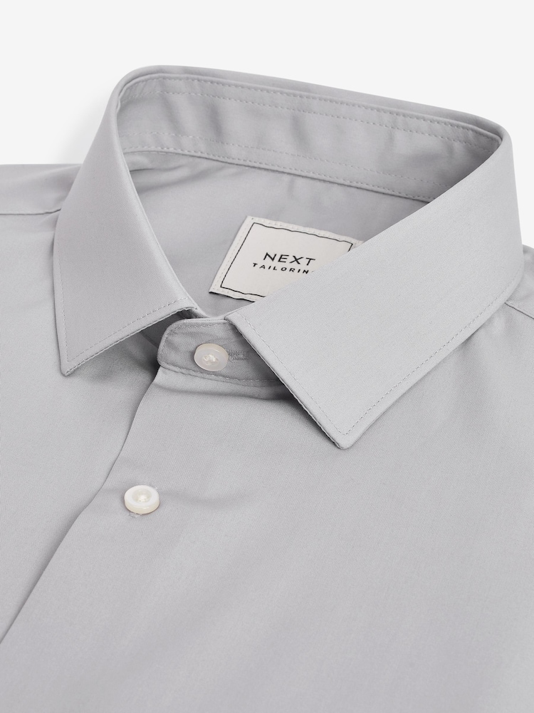 Gris clair - Chemise facile d’entretien à poignets simples - Image 5 of 6