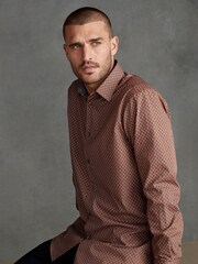 Orange Rust Signature Print Shirt - Image 1 of 8