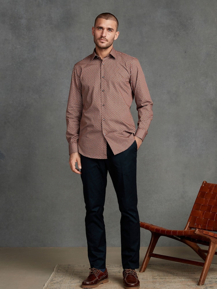 Orange Rust Signature Print Shirt - Image 2 of 8