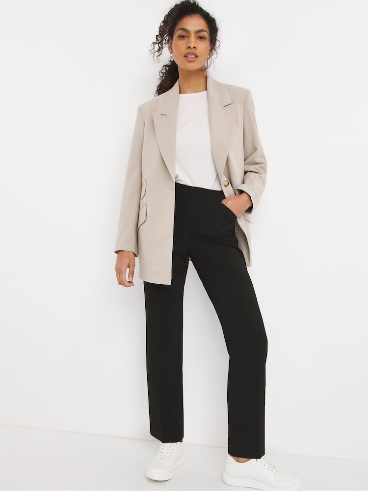 JD Williams Black Regular Length Magisculpt Straight Leg Trousers - Image 1 of 5