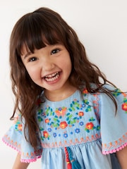 Jena bleu - Robe kaftan brodée (3mths-10yrs) - Image 2 of 6