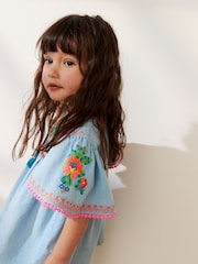 Jena bleu - Robe kaftan brodée (3mths-10yrs) - Image 4 of 6