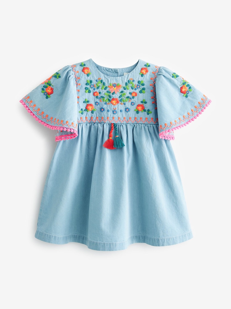 Jena bleu - Robe kaftan brodée (3mths-10yrs) - Image 5 of 6