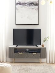 Dark Grey Valencia Mango Wood Up to 55 inch TV Unit - Image 1 of 7