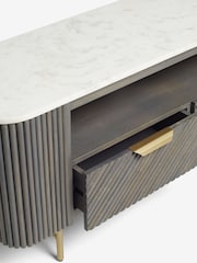 Dark Grey Valencia Mango Wood Up to 55 inch TV Unit - Image 5 of 7