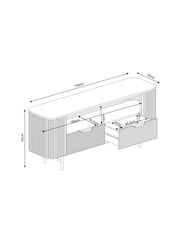 Dark Grey Valencia Mango Wood Up to 55 inch TV Unit - Image 7 of 7