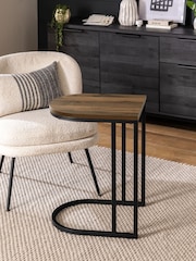 Dark Bronx Oak Effect Laptop Side Table - Image 1 of 7