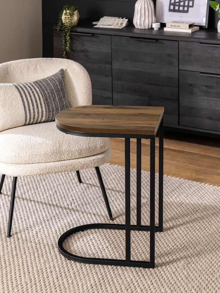 Dark Bronx Oak Effect Laptop Side Table - Image 1 of 7