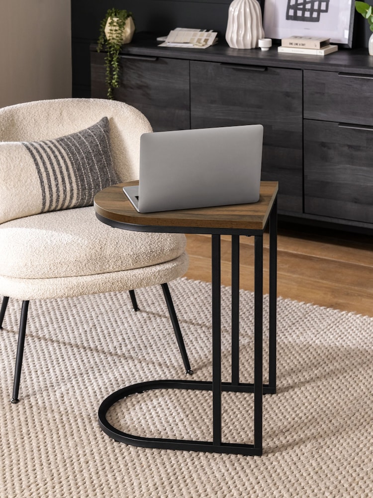 Dark Bronx Oak Effect Laptop Side Table - Image 2 of 7