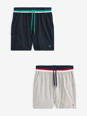 Mornariška modra/siva obroba - Lahke kratke hlače 2 paket - Slika 7 iz 11