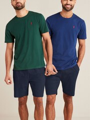Green/Blue Shorts Pyjamas Set 2 Pack - Image 1 of 8