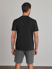 Black/Grey Jersey Pyjamas 100% Cotton Shorts Set - Image 2 of 8