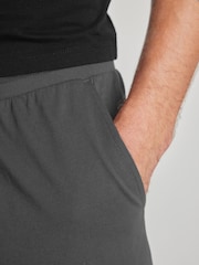 Black/Grey Jersey Pyjamas 100% Cotton Shorts Set - Image 4 of 8