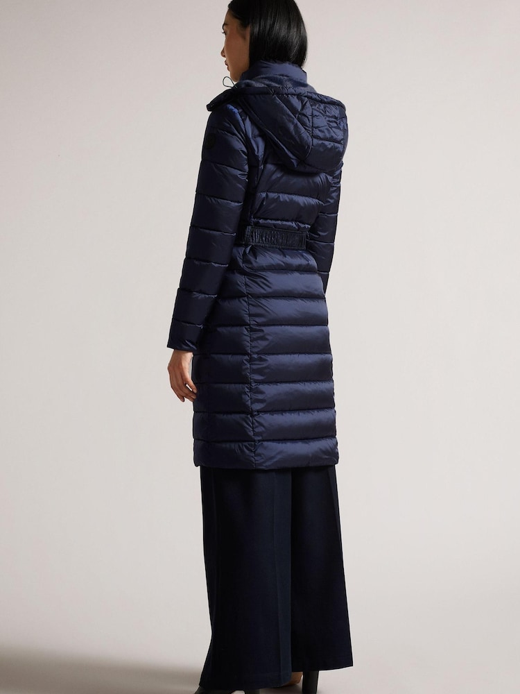 Ted Baker Aliciee Long Black Padded Coat - Image 2 of 6