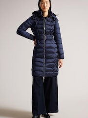 Ted Baker Aliciee Long Black Padded Coat - Image 3 of 6