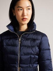 Ted Baker Aliciee Long Black Padded Coat - Image 4 of 6