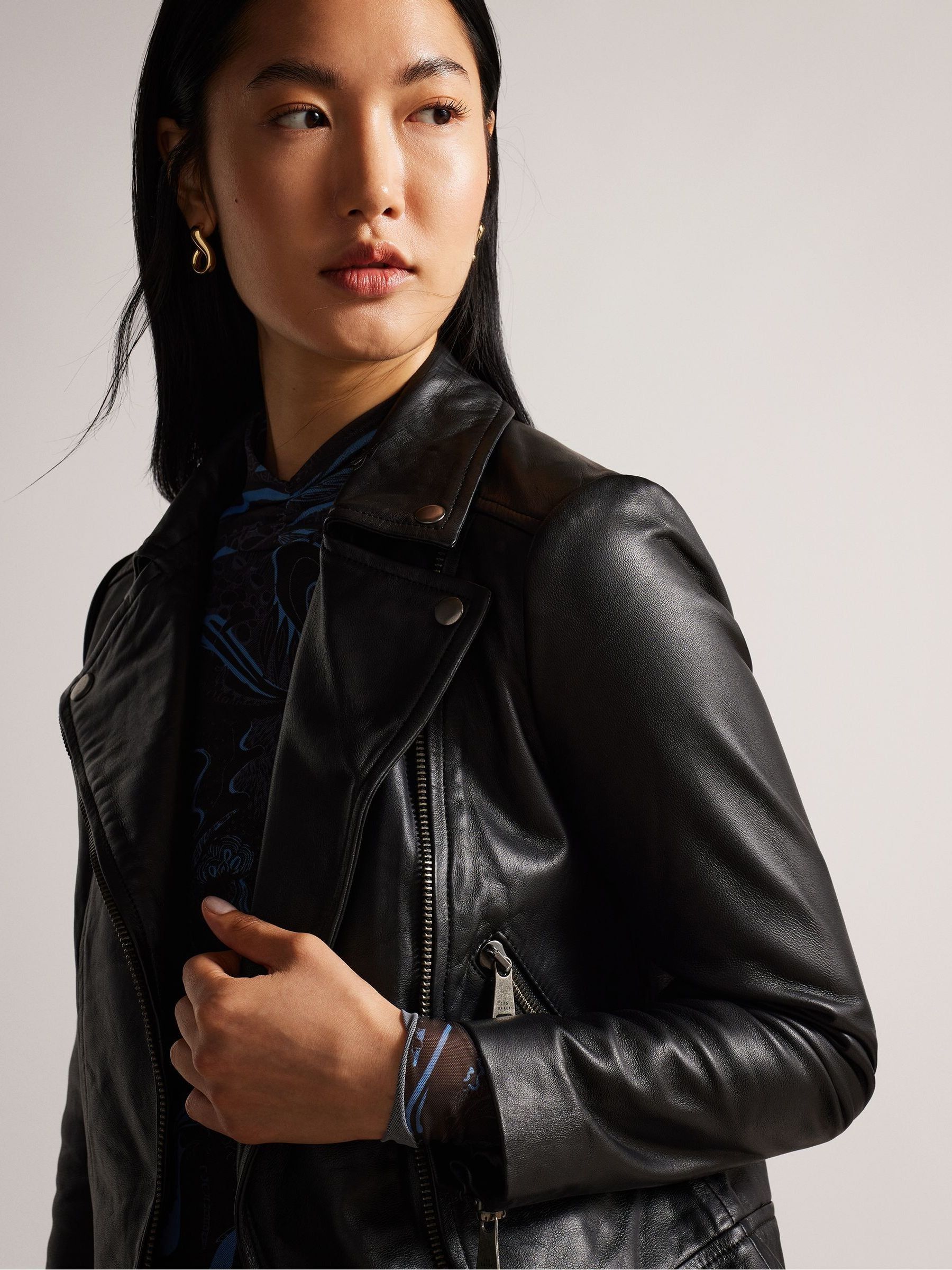 Ted baker leather biker jacket on sale