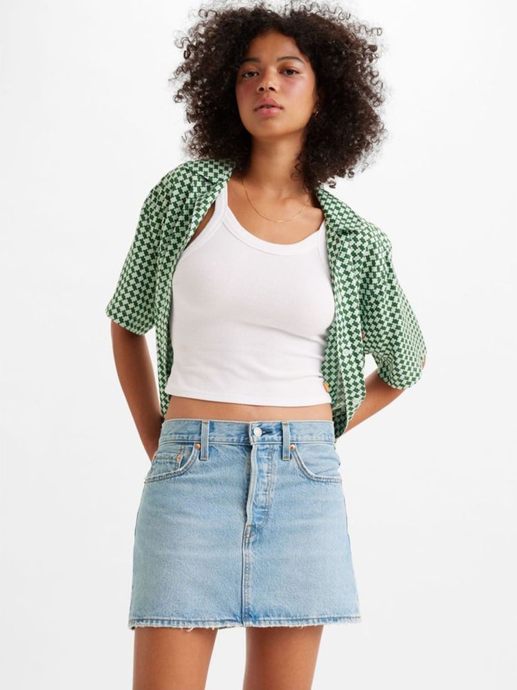 Levi's® Blue 100% Cotton Icon Skirt - Image 1 of 6 Levi's® Blue 100% Cotton Icon Skirt - Image 1 of 6