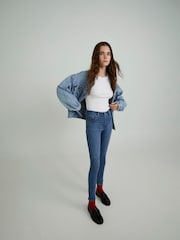 Levi's® Blue 90's Soft As Butter Mid Trucker Denim Jacket - Image 4 of 7